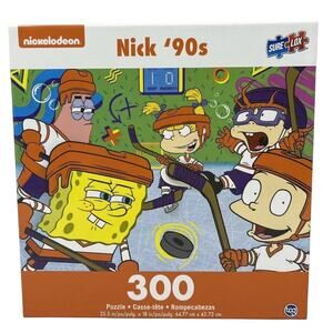 Nickelodeon Nick 90s Retro Collection 300 Piece Puzzle Hockey Game NEW